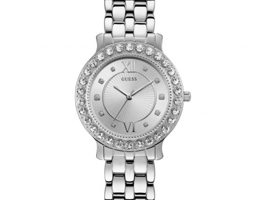GUESS Ladies silver watch with crystals for Mistress Emma